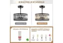 Jibenhome LED Deckenleuchte Schwarzer Kristalllampe, Moderne Kronleuchter Kristall Leuchte, LED wechselbar, Moderne Halb Einbauleuchte, Kristall Dekolampe für Küche, Schlafzimmer Bild 3