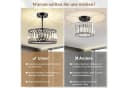 Jibenhome LED Deckenleuchte Schwarzer Kristalllampe, Moderne Kronleuchter Kristall Leuchte, LED wechselbar, Moderne Halb Einbauleuchte, Kristall Dekolampe für Küche, Schlafzimmer Bild 4