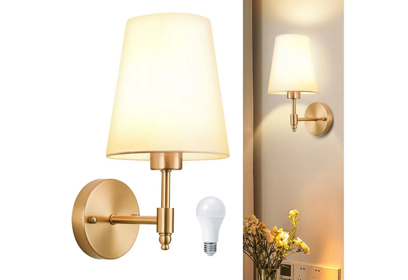 MUPOO Wandleuchte Kabellose Gold LED Wandbeleuchtung - Bild 2