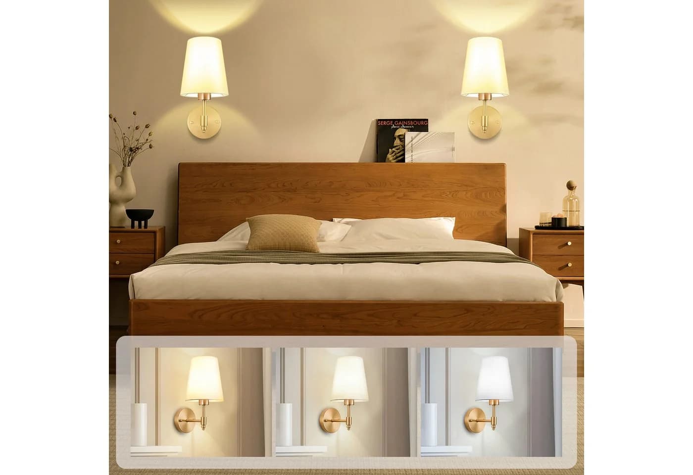 MUPOO Wandleuchte Kabellose Gold LED Wandbeleuchtung - Bild 4