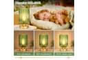 MUPOO LED Schreibtischlampe Grüne Glas Tischlampe, LED Modern Touch Tischleuchte für Schlafzimmer, LED wechselbar, Kabellos,Goldfarbene Basis Grüner Glasschirm,LED-Glühbirne inklusive Bild 1