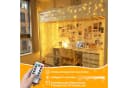 MUPOO LED-Lichtervorhang USB/Timer 3x2M/3x3M 8 Modi LED Vorhang Lichterketten mit Fernbedienung Bild 4