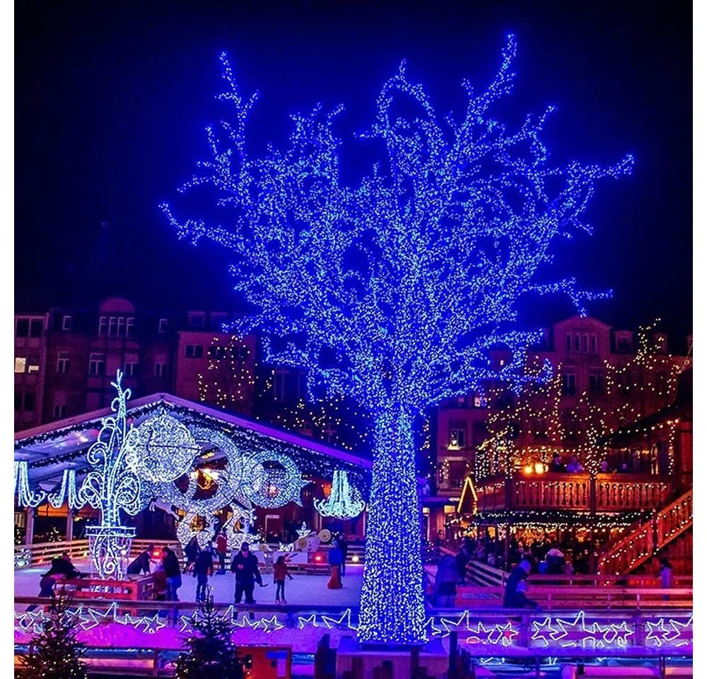 Merry 2024 LED-Lichterkette mit Timer, 8 Modi, 20m/30m/50m/100m