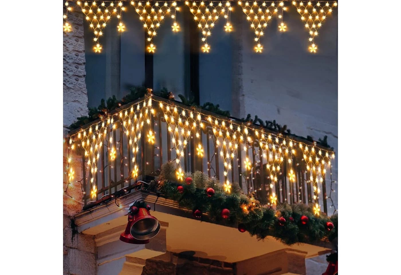 Rosnek LED-Lichtervorhang LED Lichterkette Sterne Weihnachten - Bild 2