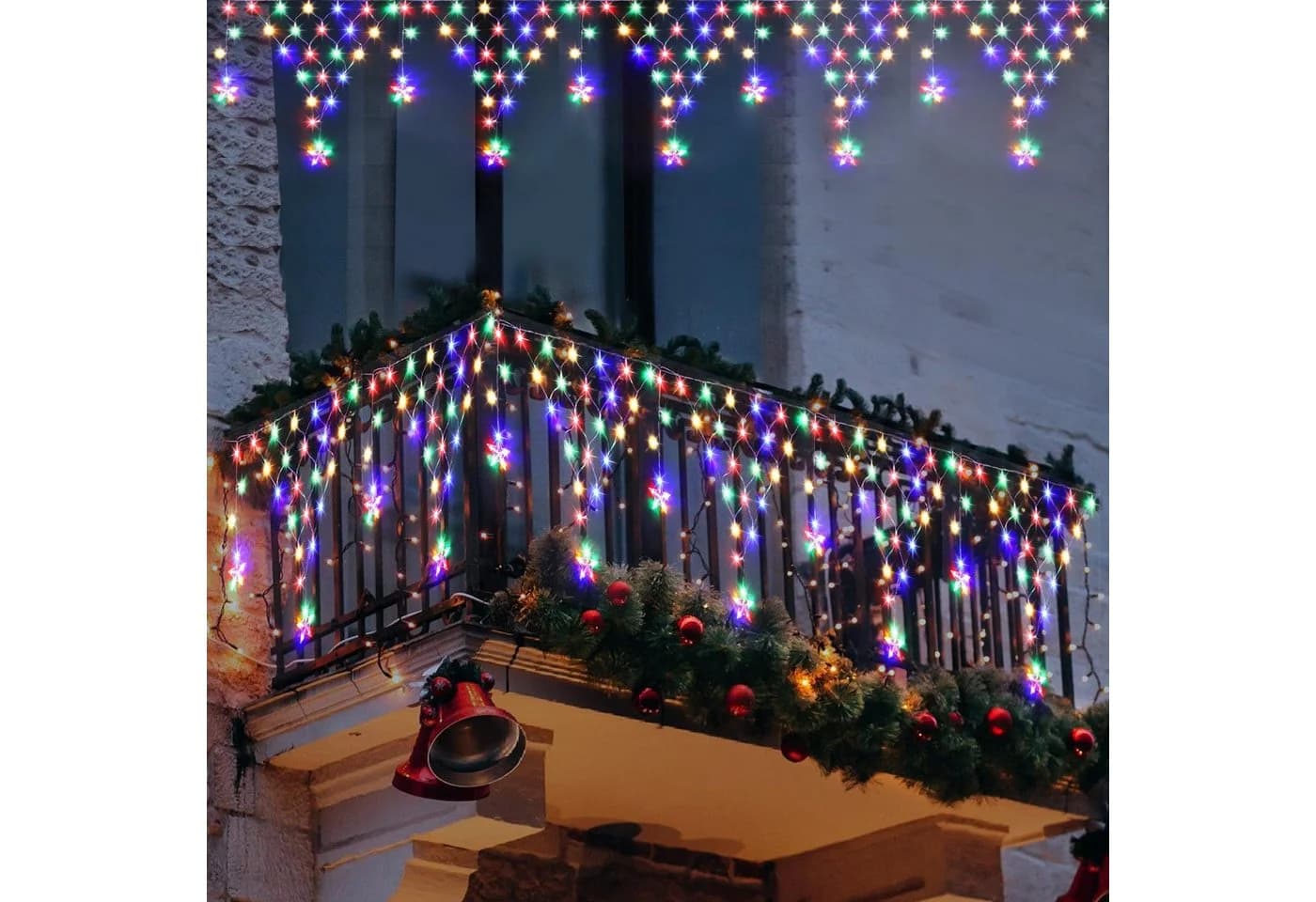Rosnek LED-Lichtervorhang LED Lichterkette Sterne Weihnachten - Bild 2