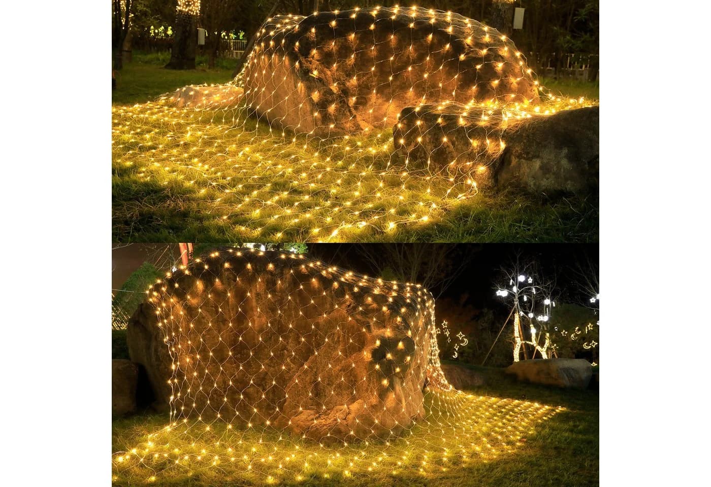 Lapamax LED-Lichternetz Warmweiß 2x3M/4x6M für Weihnachten, Halloween, Party, Geburtstag, Hochzeit - Bild 4