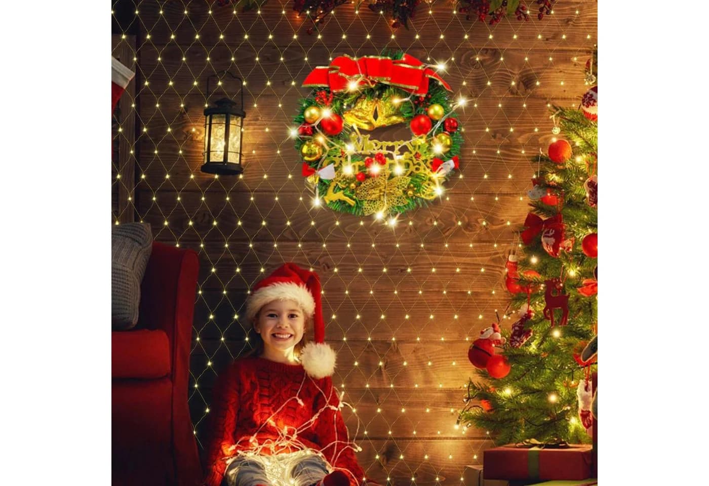 Lapamax LED-Lichternetz Warmweiß 2x3M/4x6M für Weihnachten, Halloween, Party, Geburtstag, Hochzeit - Bild 5