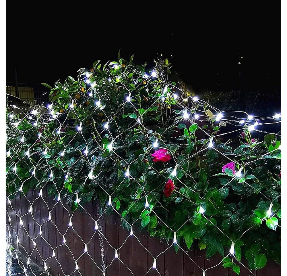 Merry 2024 LED-Lichternetz LED Lichterkette Dekolicht 8 Modi 1.5x1.5M/2x2M/2x3M/4x6M