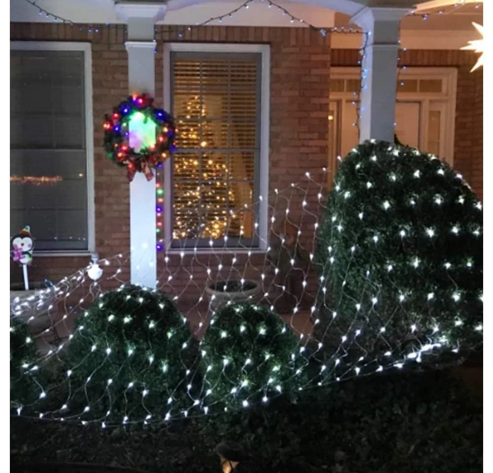 Merry 2024 LED-Lichternetz LED Lichterkette Dekolicht 8 Modi 1.5x1.5M/2x2M/2x3M/4x6M - Bild 4