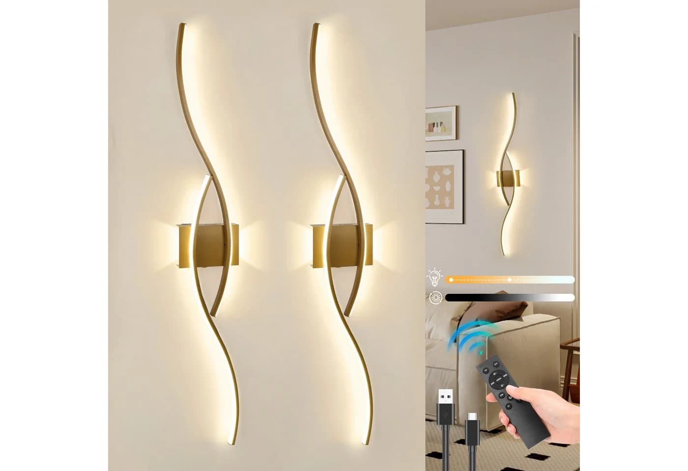 MUPOO LED Wandleuchte Modern Wandlampe Dimmbare Wandbeleuchtung LED - Bild 2