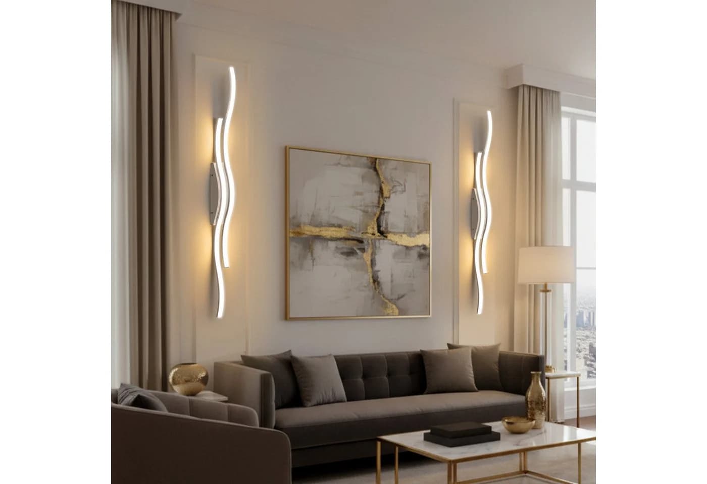 MUPOO LED Wandleuchte Modern Schwarz/Weiß Dimmbar - Bild 3