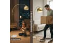 MUPOO Stehlampe Gold Bogenlampe Metall Marmorsockel Fernbedienung Bild 3