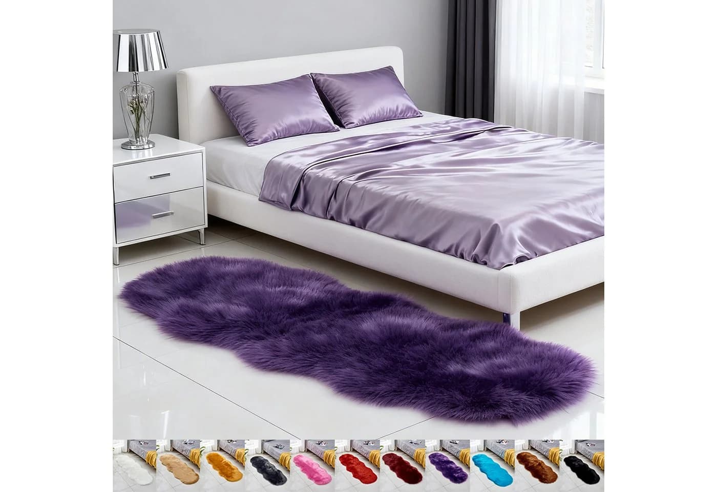 BTTO TEPP Hochflor-Teppich Lila Kunstfell Shaggy - Bild 2