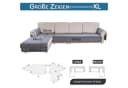 BTTO L-förmiger Sofahusse 2er Set Wasserdicht Beige Gesteppt Bild 1