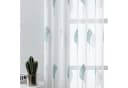 Jibenhome Schiebegardine 2er Set Voile Vorhänge mit Ösen und Baumstickerei Bild 1