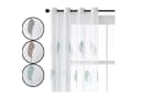 Jibenhome Schiebegardine 2er Set Voile Vorhänge mit Ösen und Baumstickerei Bild 2