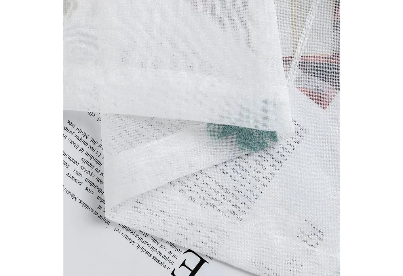 Jibenhome Schiebegardine 2er Set Voile Vorhänge mit Ösen und Baumstickerei - Bild 5