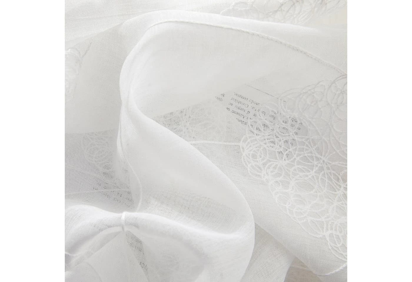 Jibenhome Gardine 2 St. Weiß Ösen Vorhang Vogelnest-Stickerei Voile - Bild 4