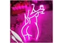 MUPOO LED Neonlicht Rosa Dame mit Wein Wanddekoration Bild 2