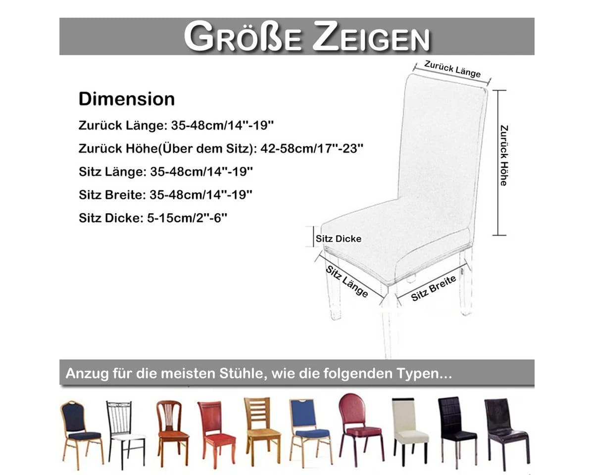 BTTO Universal Stretch Stuhlhusse Weiß Elastisch