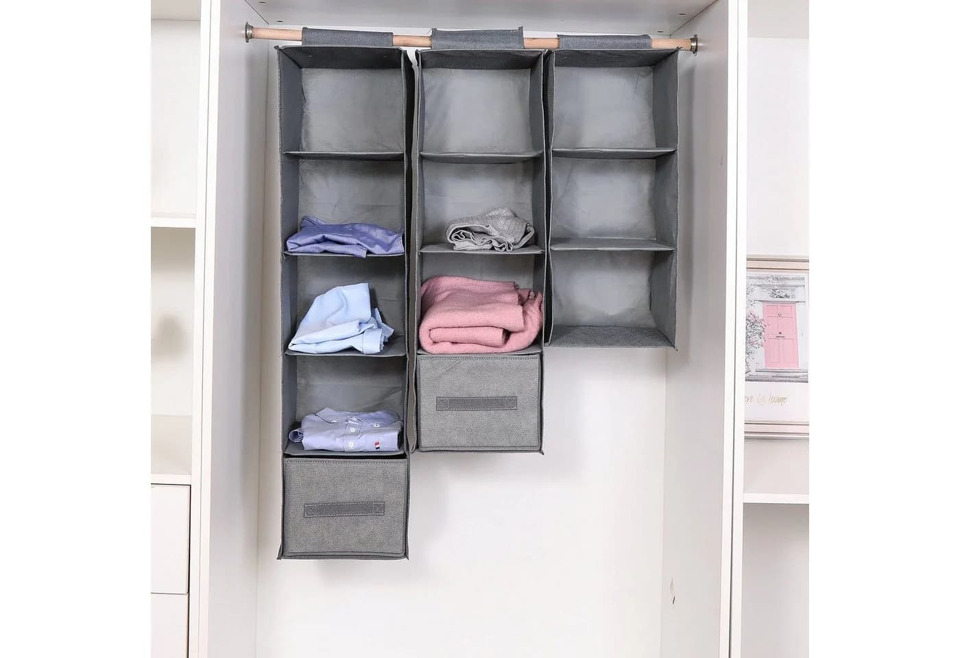 Jibenhome Hängeregal Organizer Grau 3/4/5 Lagen Faltbar - Bild 2