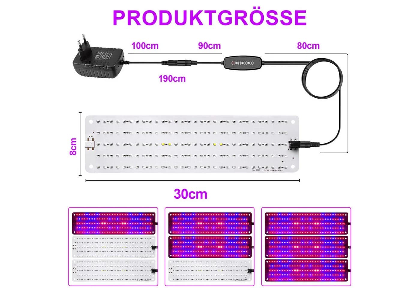 MUPOO LED Wachstumslampe Vollspektrum Dimmbar Marihuana Pflanzenlicht