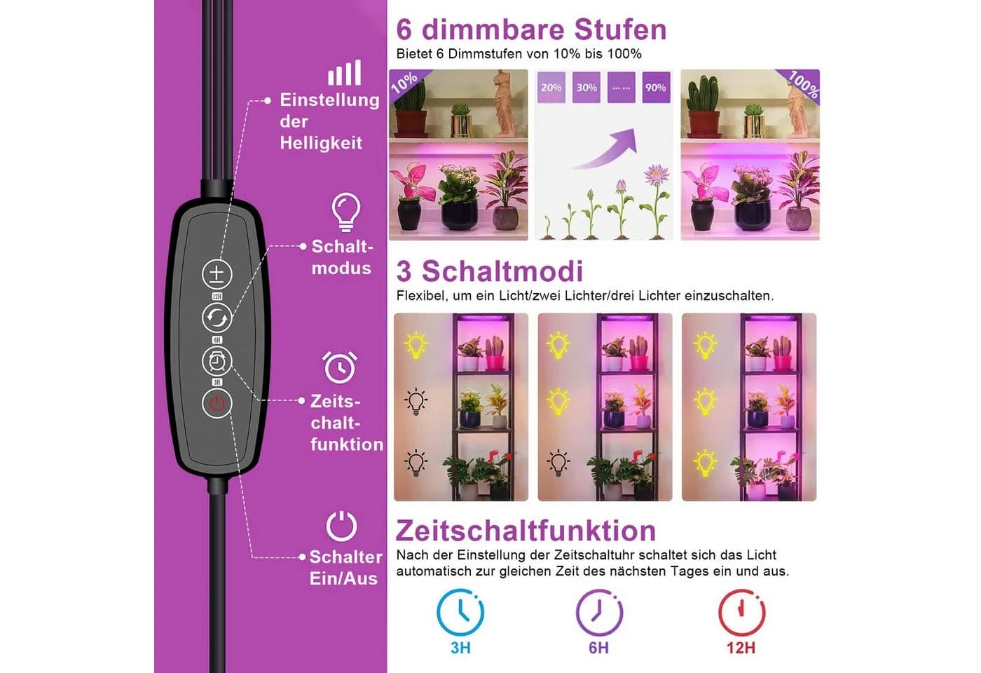 MUPOO LED Wachstumslampe Vollspektrum Dimmbar Marihuana Pflanzenlicht - Bild 4