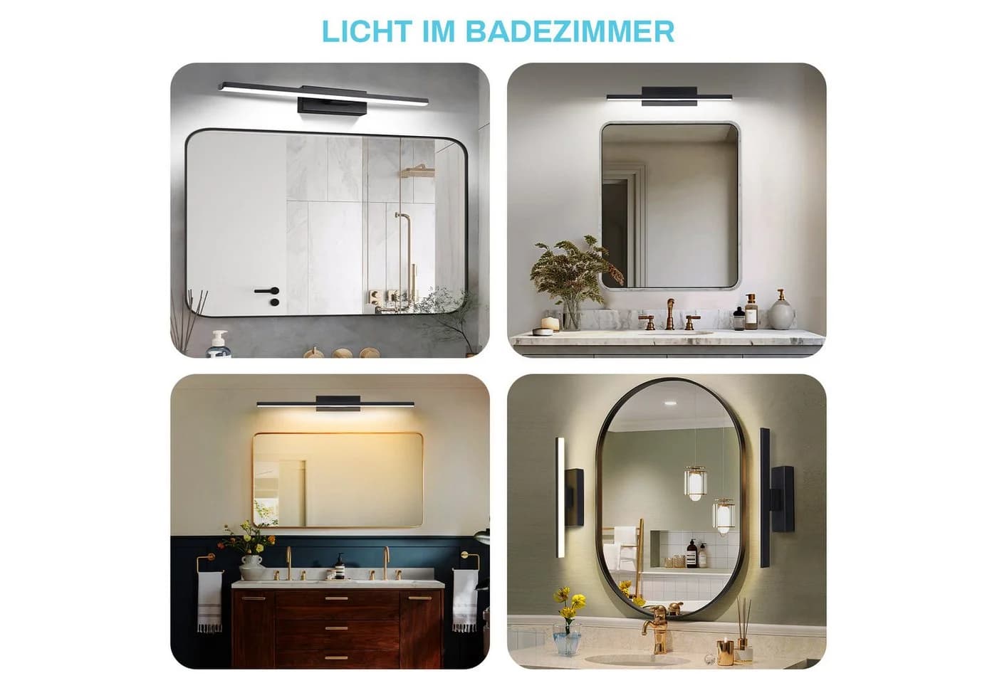 Jibenhome LED Wandleuchte Schwarz Aluminium 330° drehbar dimmbar - Bild 3
