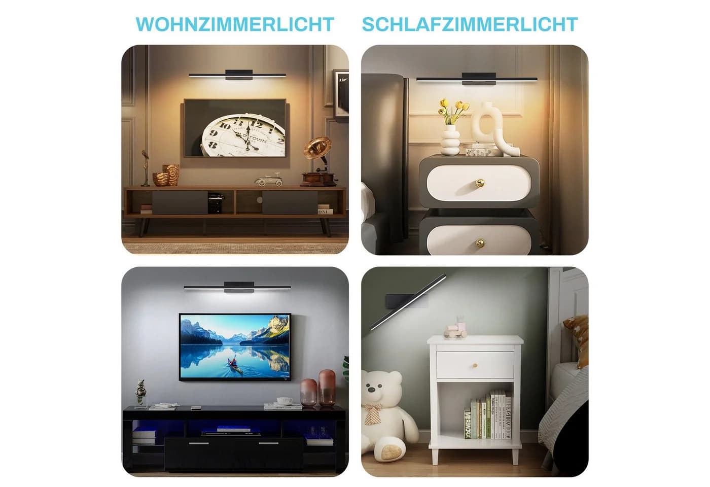 Jibenhome LED Wandleuchte Schwarz Aluminium 330° drehbar dimmbar - Bild 4