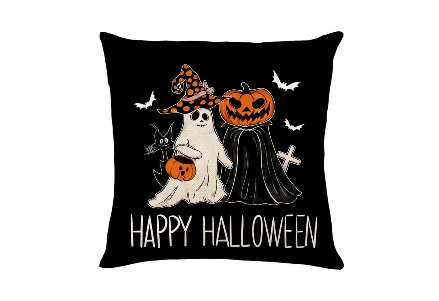 BTTO Kissenhüllen Halloween 45x45cm Leinenmischung 4er Set - Bild 5