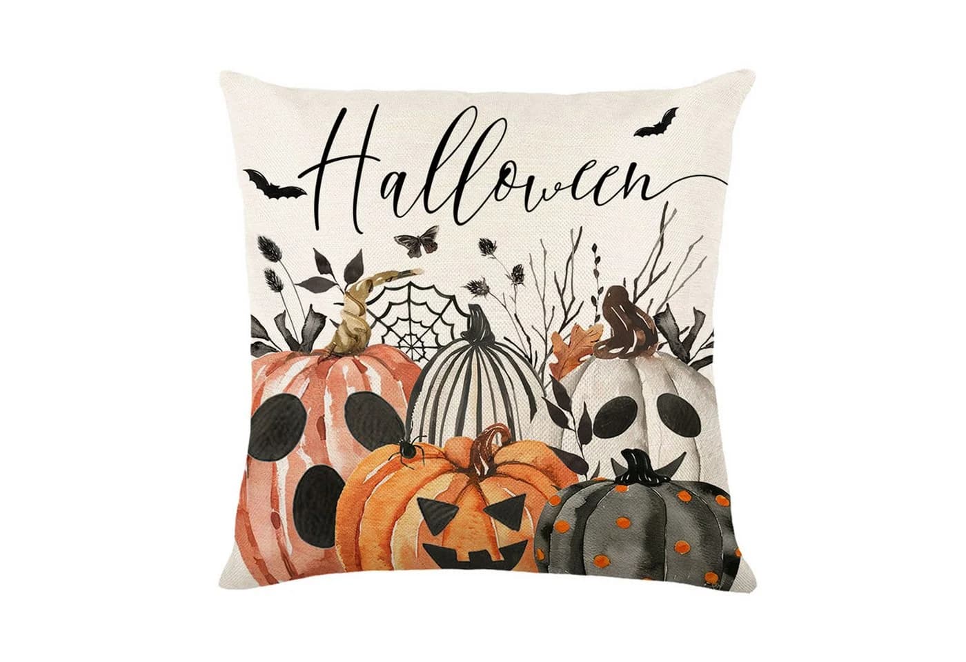 BTTO Kissenhüllen Halloween 45x45cm 4er Set Leinenmischung - Bild 3