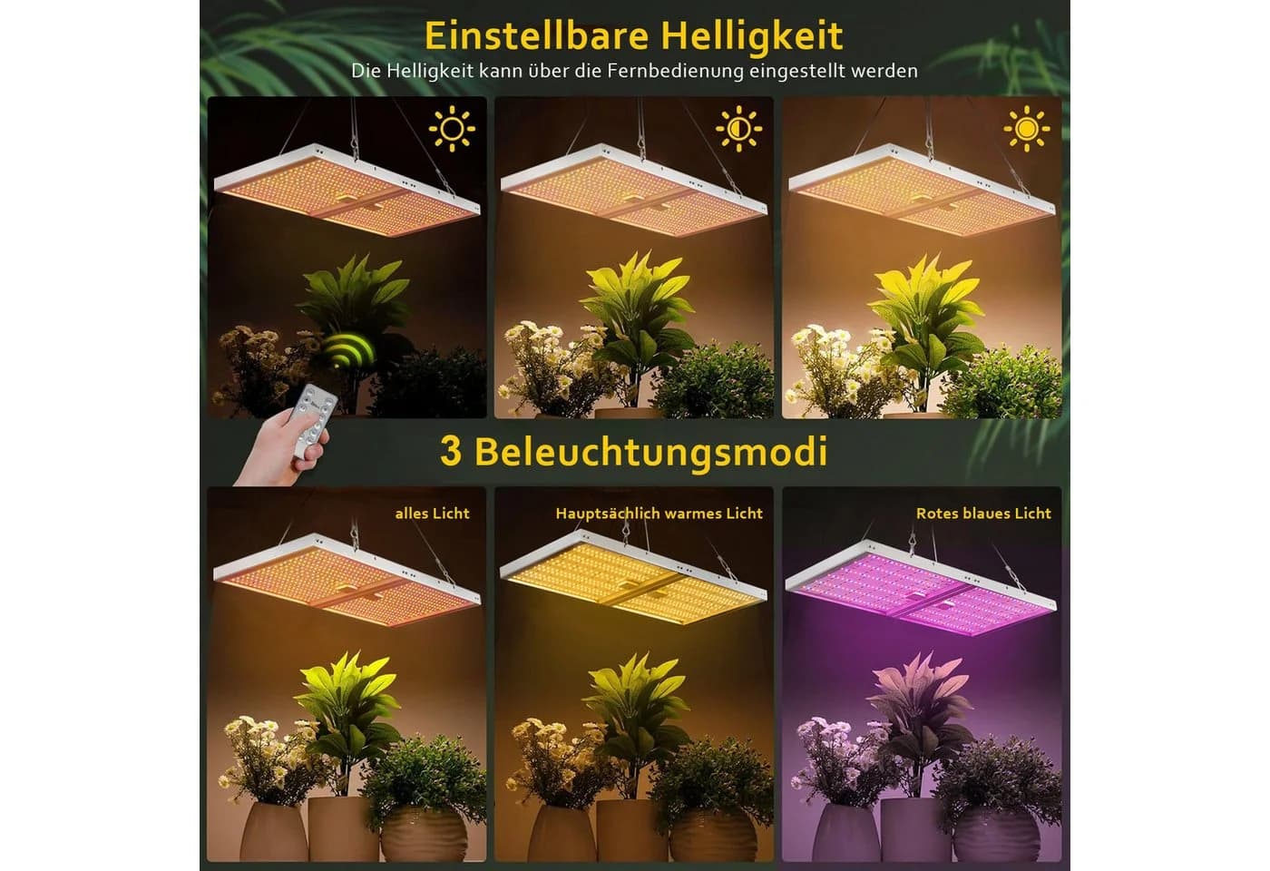 MUPOO Pflanzenlampe Vollspektrum 728 LEDs Pflanzenwachstumslicht Faltbare Wachstumslampe - Bild 4