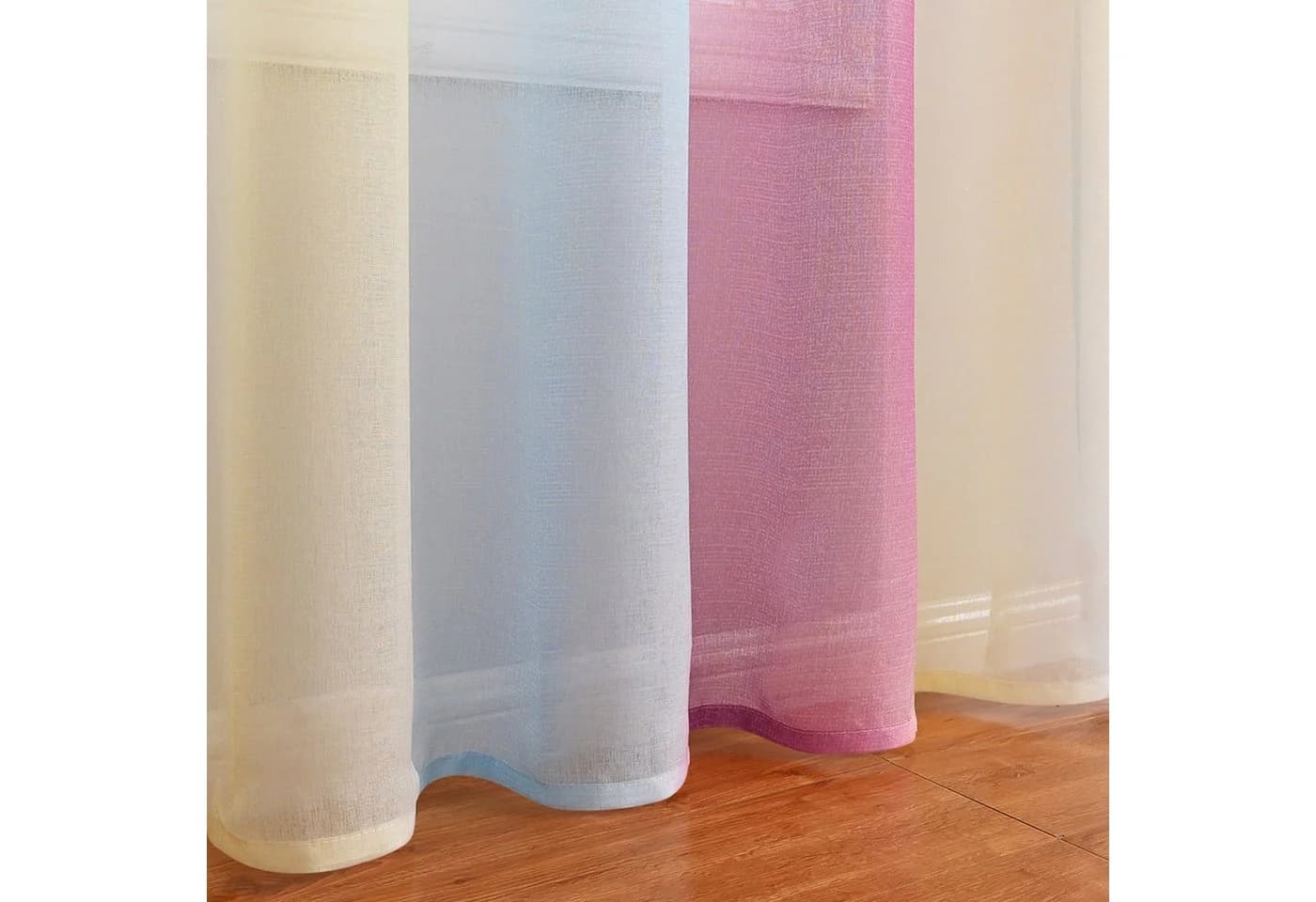 BTTO V&G Scheibengardine 1/2er Set Transparente Voile Vorhang Farbverlauf - Bild 4