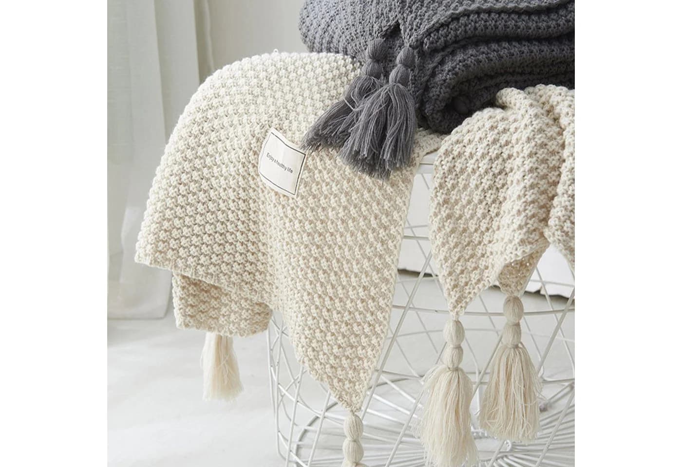 BTTO Wohndecke Weich Flauschig Sofa Kuscheldecke Beige - Bild 3