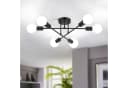 Jibenhome LED Deckenleuchte Schwarz Kronleuchter-Hängend Deckenlampe 6 Flammig LED fest integriert Retro Bild 2