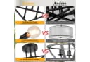 Jibenhome LED Deckenleuchte Schwarz Kronleuchter-Hängend Deckenlampe 6 Flammig LED fest integriert Retro Bild 3