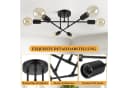 Jibenhome LED Deckenleuchte Schwarz Kronleuchter-Hängend Deckenlampe 6 Flammig LED fest integriert Retro Bild 4