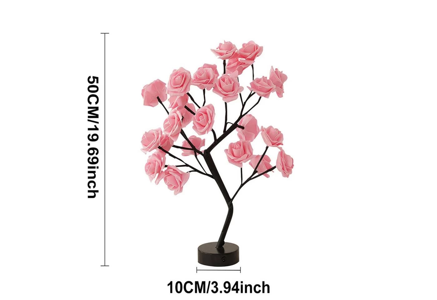 MUPOO LED Rosenblütenbaum Licht Rosa/Schwarz Tischdeko