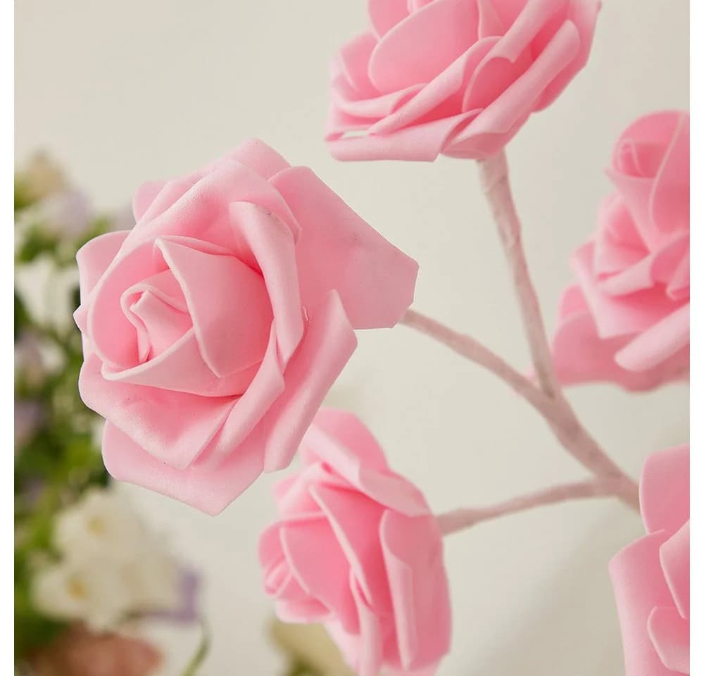 MUPOO LED Rosenblütenbaum Licht Rosa/Schwarz Tischdeko - Bild 4