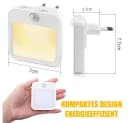 Jibenhome LED Steckdosenleuchte Nachtlicht 3 Modi Bewegungsmelder Plug-in Warmweiß Bild 1