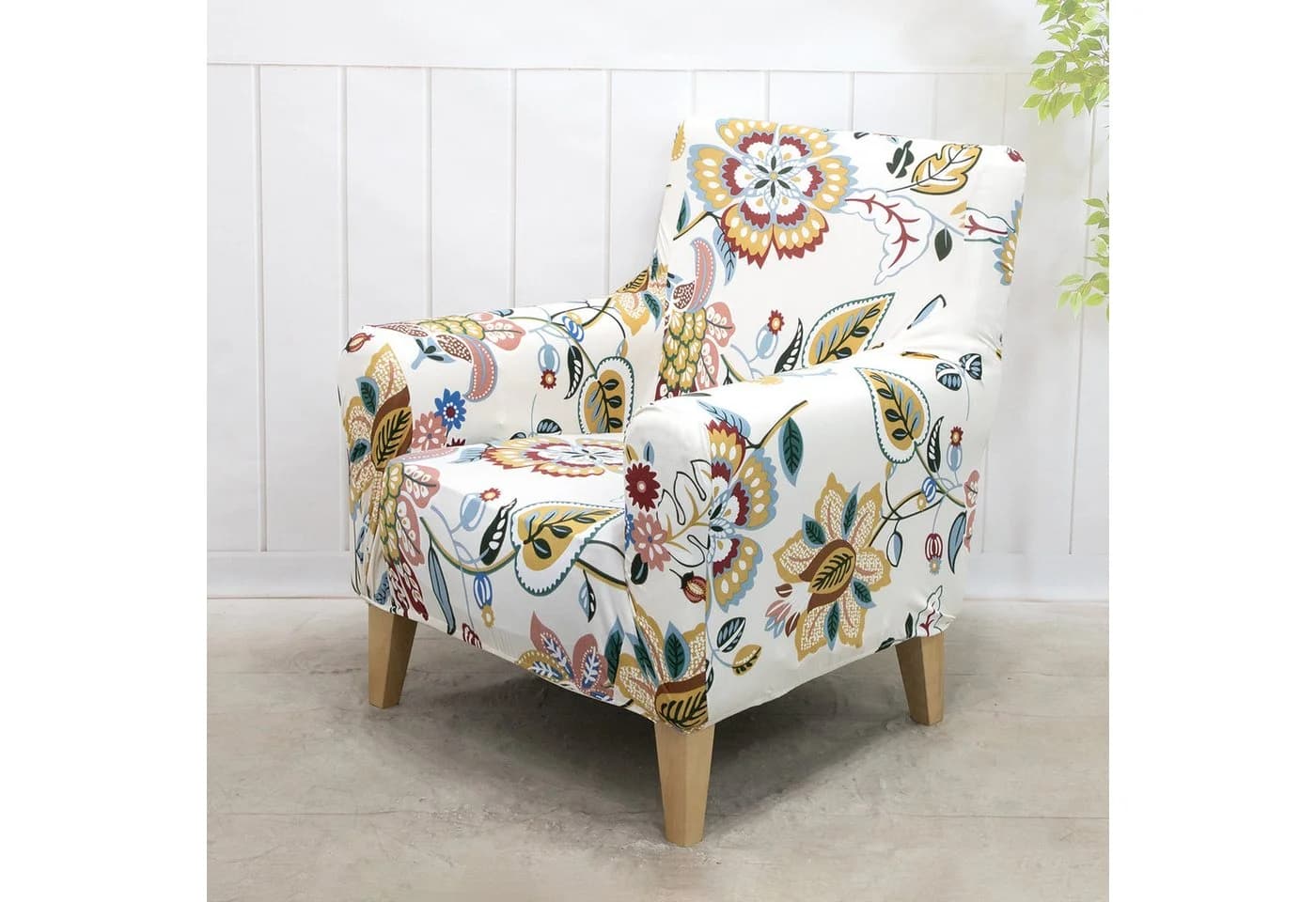 BTTO Sesselbezug Floral Bunt Stretch mit Armlehnen - Bild 5