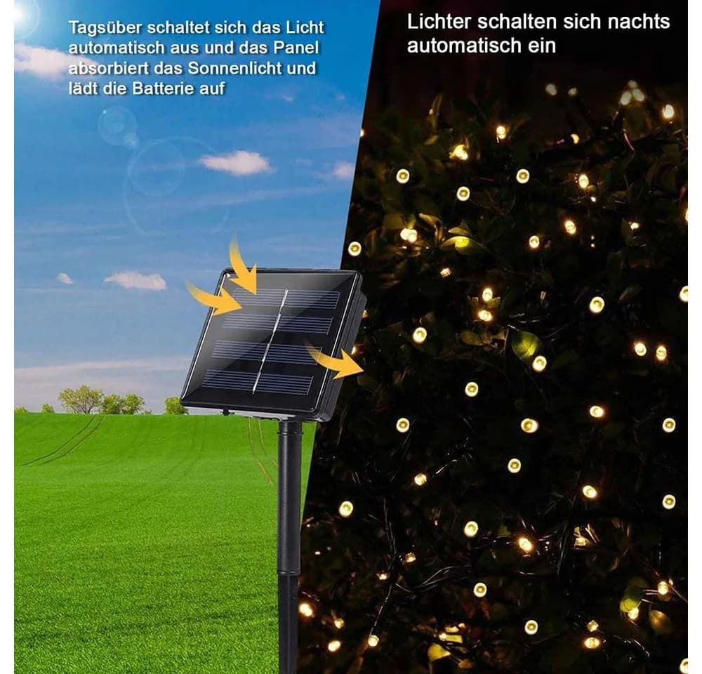 Rosnek Solar LED-Lichternetz Wasserdicht Garten Deko 8 Modi - Bild 5