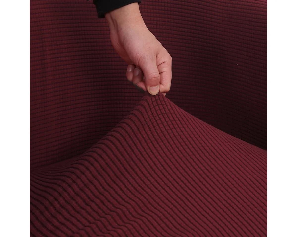 BTTO Sesselhusse Jacquard Stretch Weinrot - Sesselbezug mit Elastan - Bild 4