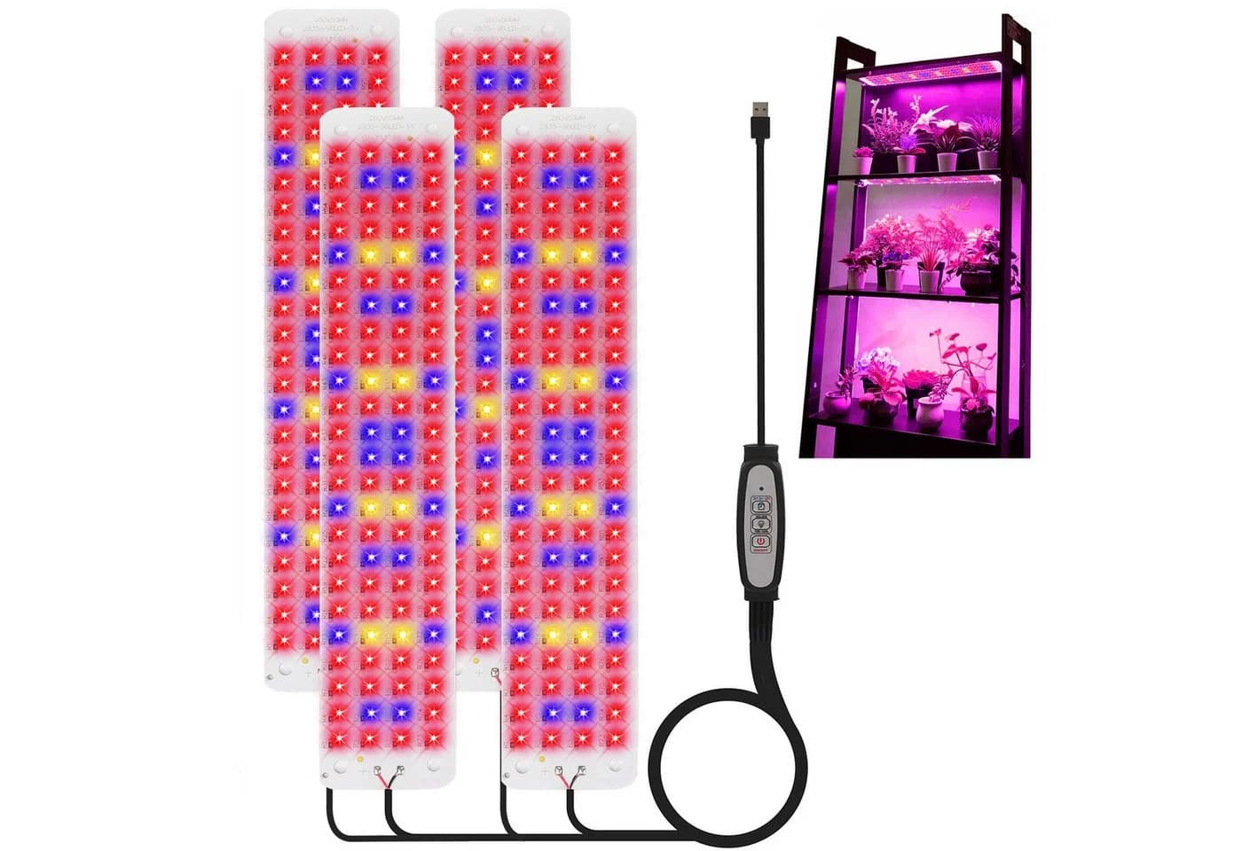 MUPOO Pflanzenlampe Vollspektrum USB Timer LED Wachstumslicht - Bild 2