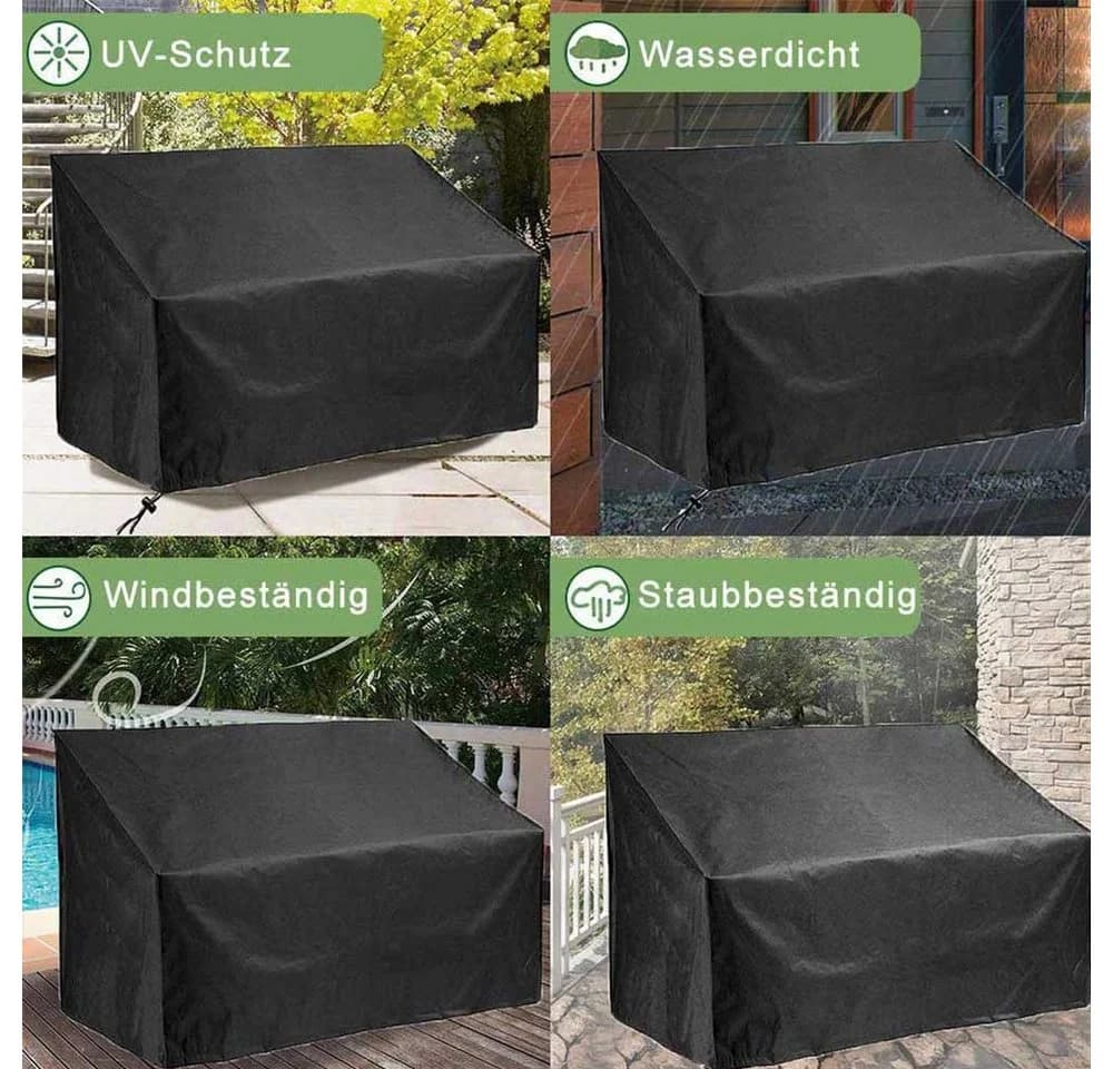 BTTO Gartenmöbel-Schutzhülle Schwarz Wasserdicht Polyester - Bild 3