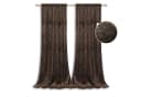 BTTO Samtvorhang Toffee Braun Blickdicht mit Blumenmuster Bild 2