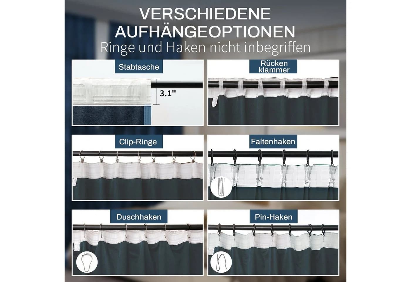 BTTO Samtvorhang Blickdicht Nightfall Navy Verdunklungsvorhänge 2 St - Bild 5