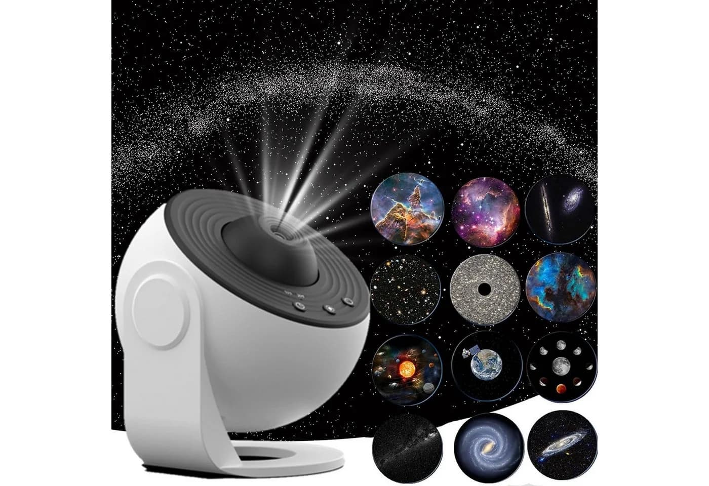 Jibenhome LED-Sternenhimmel Galaxy Projector 13-in-1 Weiß - Bild 2