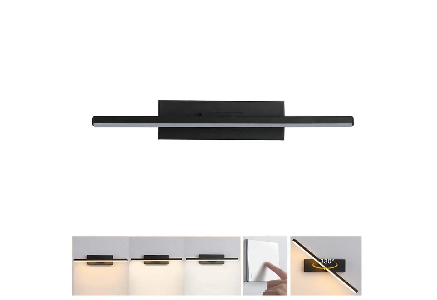 MUPOO LED Wandleuchte Innen - Modernes Design, Drehbar, 3 Farbtemperaturen - Bild 2