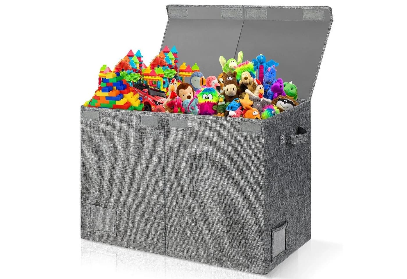 BTTO Aufbewahrungsbox mit Deckel und Griffen, Grau, 62,5 x 33 x 40 cm - Bild 2